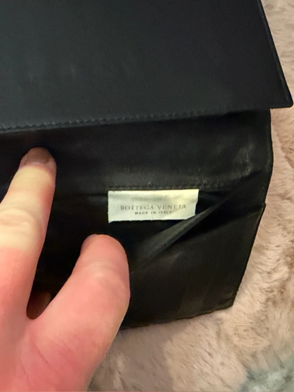 Bottega Veneta Black Leather Fold Wallet